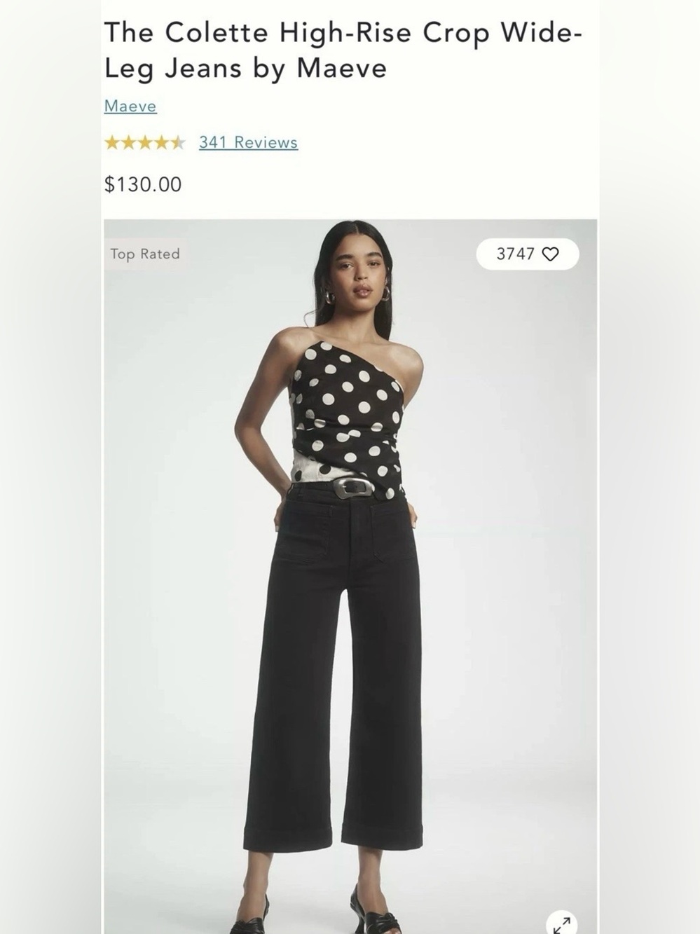 NWOT Colette Crop Wide Leg, size 28P